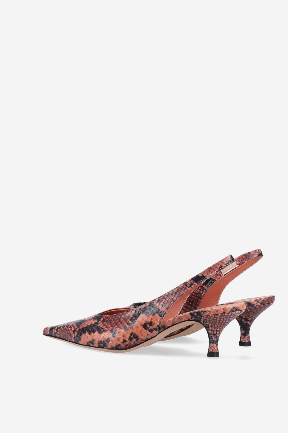 Pointed-toe leather slingbacks