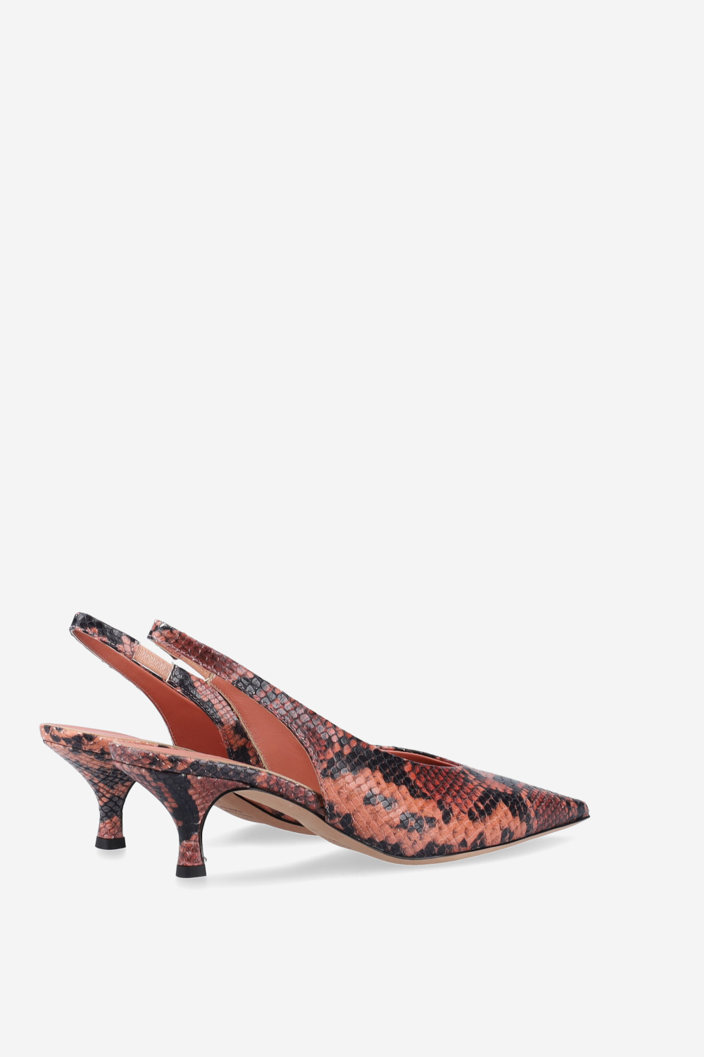 Pointed-toe leather slingbacks