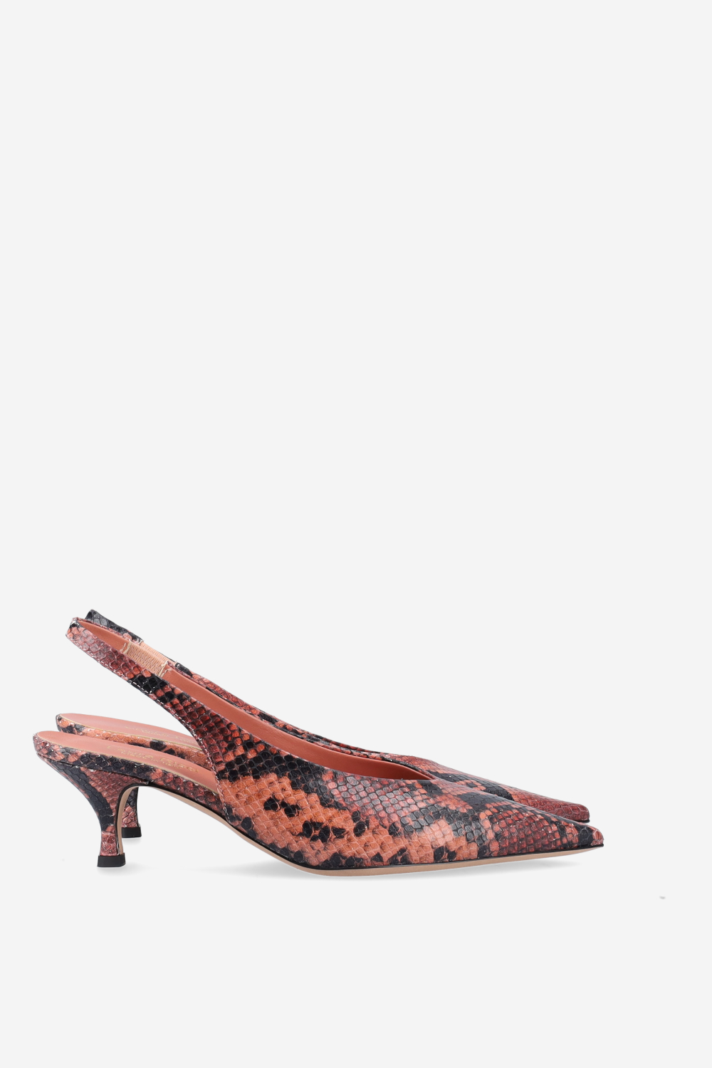 Pointed-toe leather slingbacks