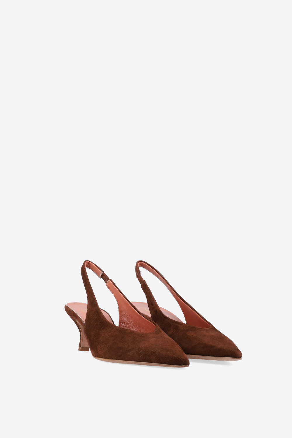 Pointed-toe suede slingbacks