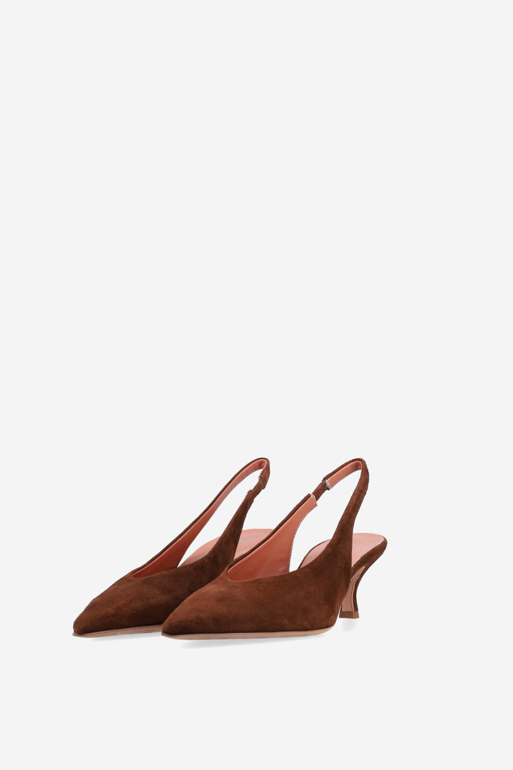 Pointed-toe suede slingbacks