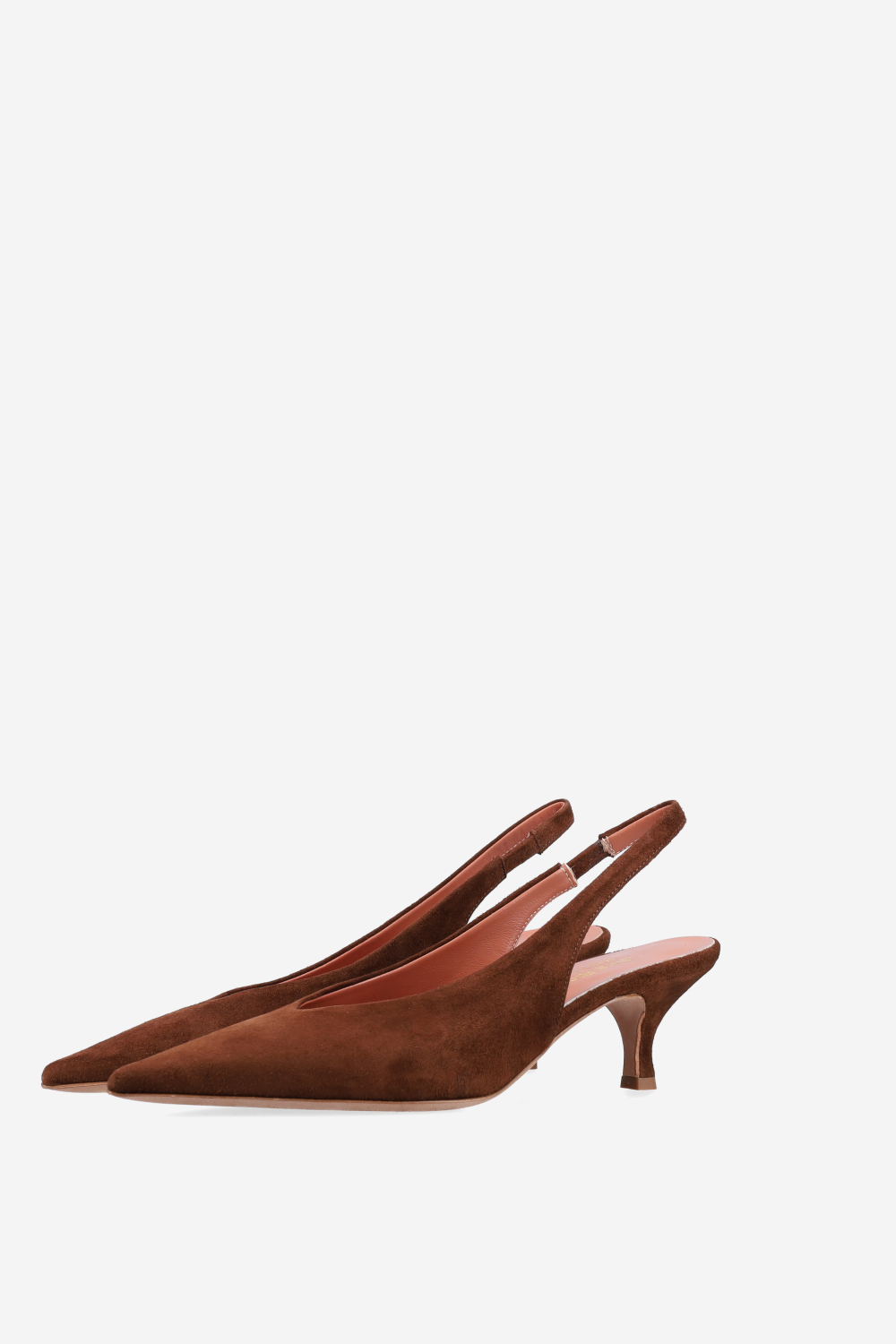 Pointed-toe suede slingbacks