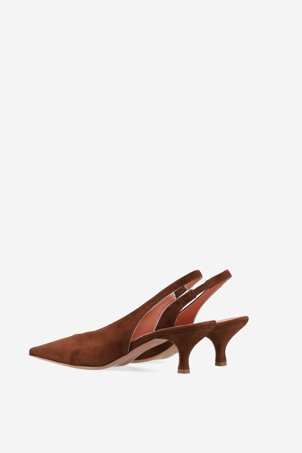 Pointed-toe suede slingbacks