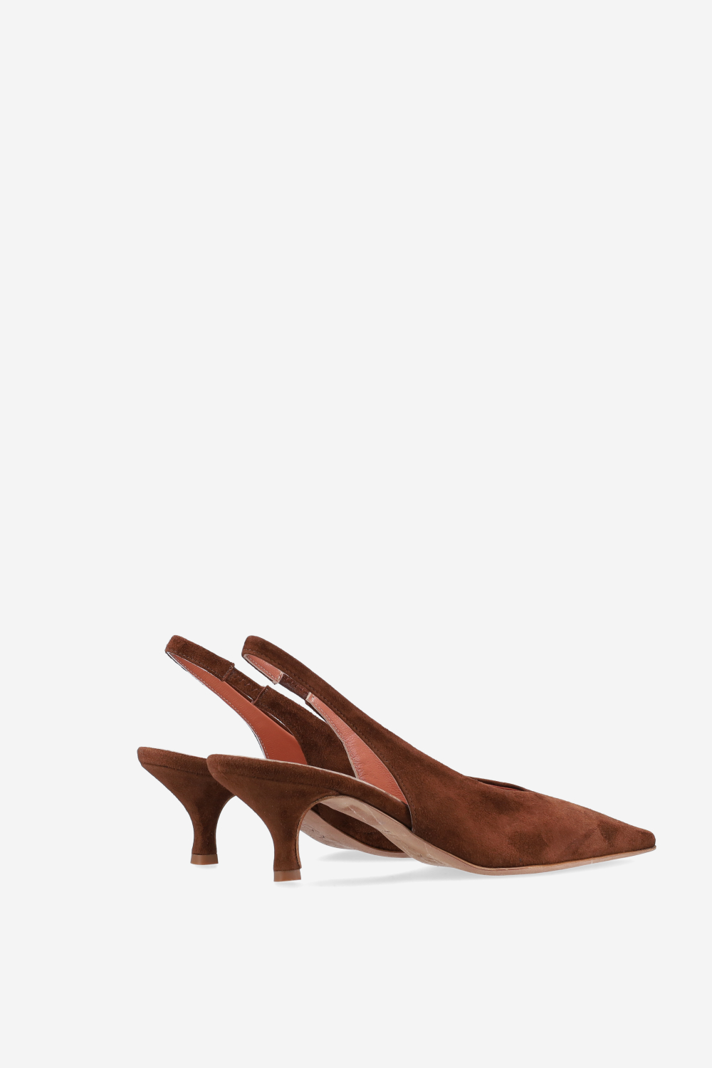 Pointed-toe suede slingbacks