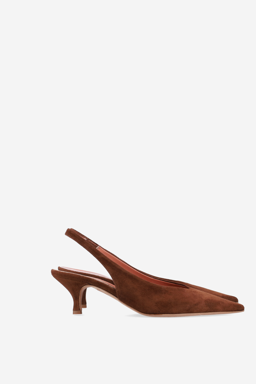 Pointed-toe suede slingbacks