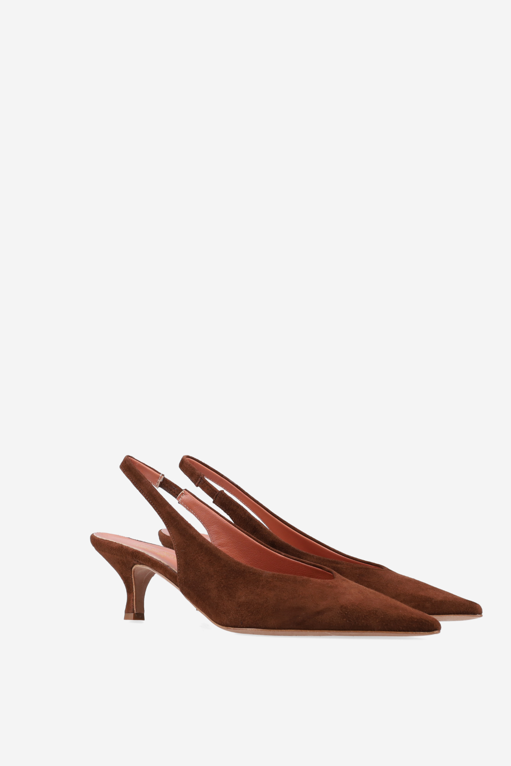 Pointed-toe suede slingbacks