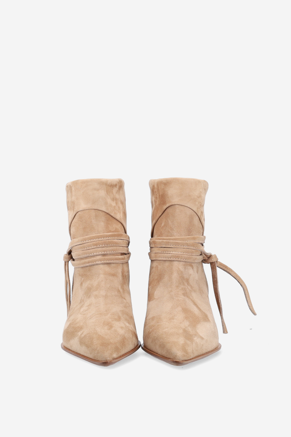 Fold-over suede ankle boots