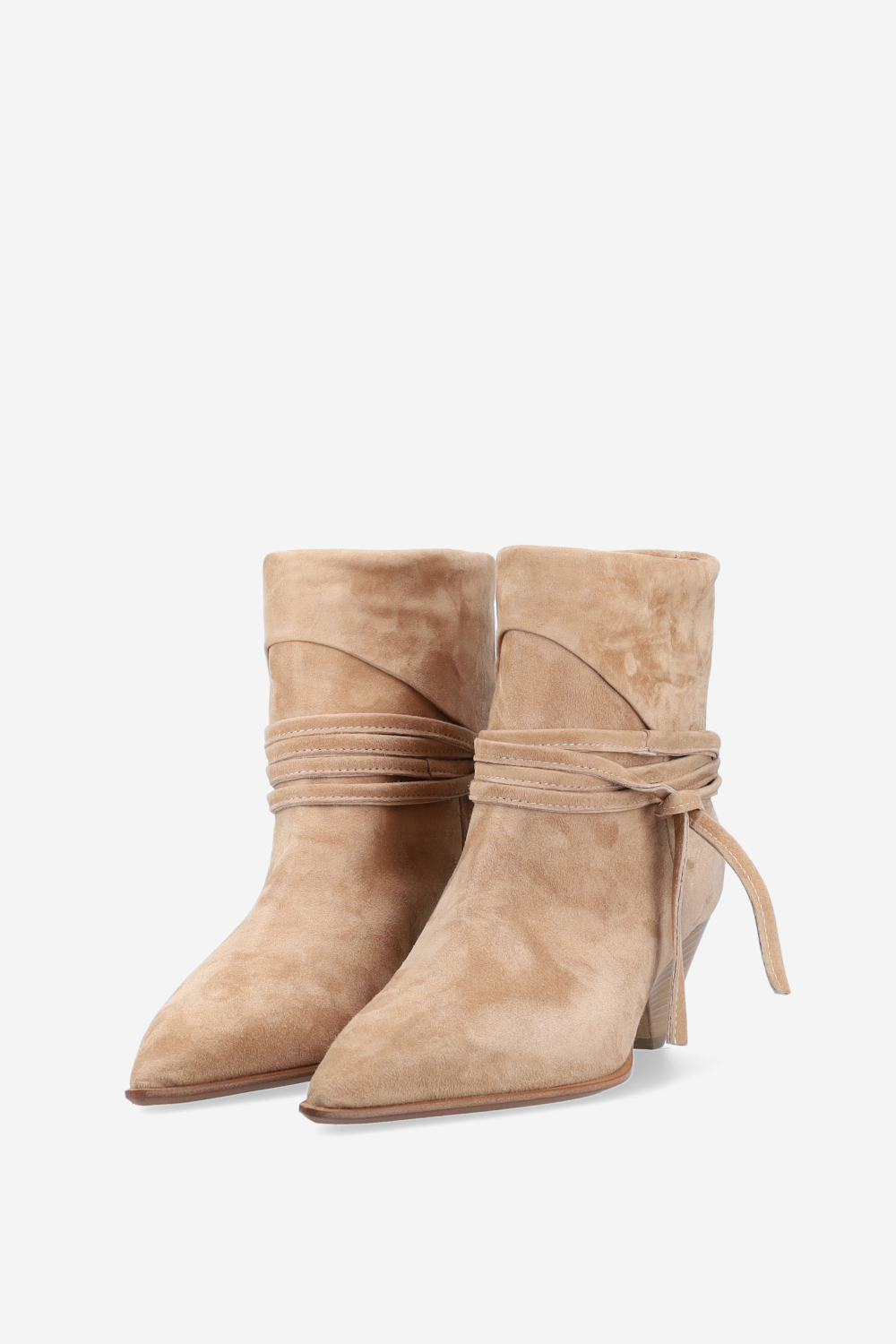 Fold-over suede ankle boots