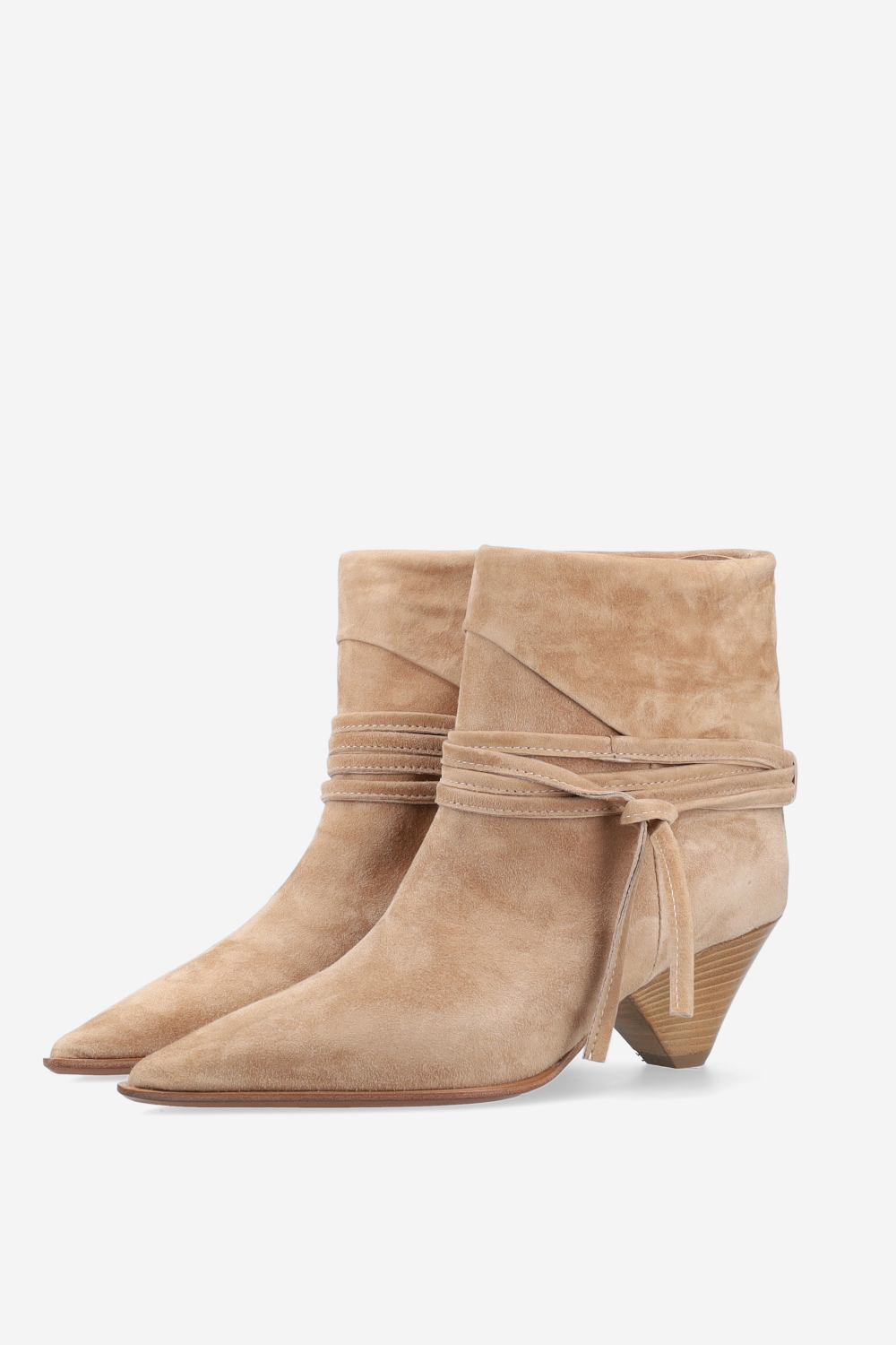 Fold-over suede ankle boots