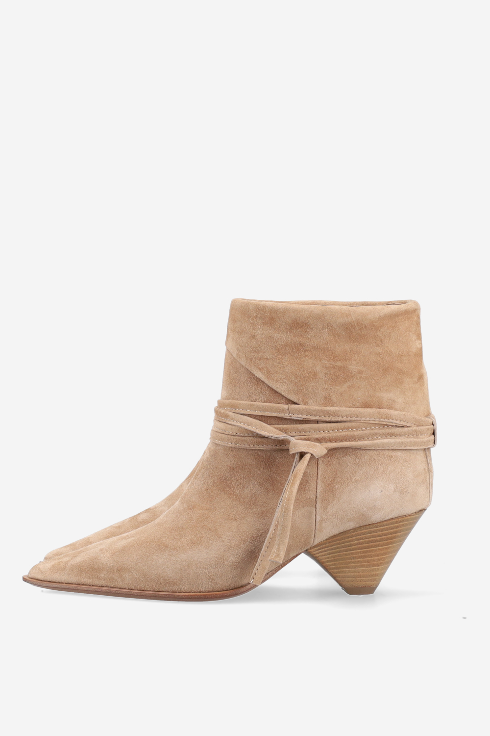 Fold-over suede ankle boots