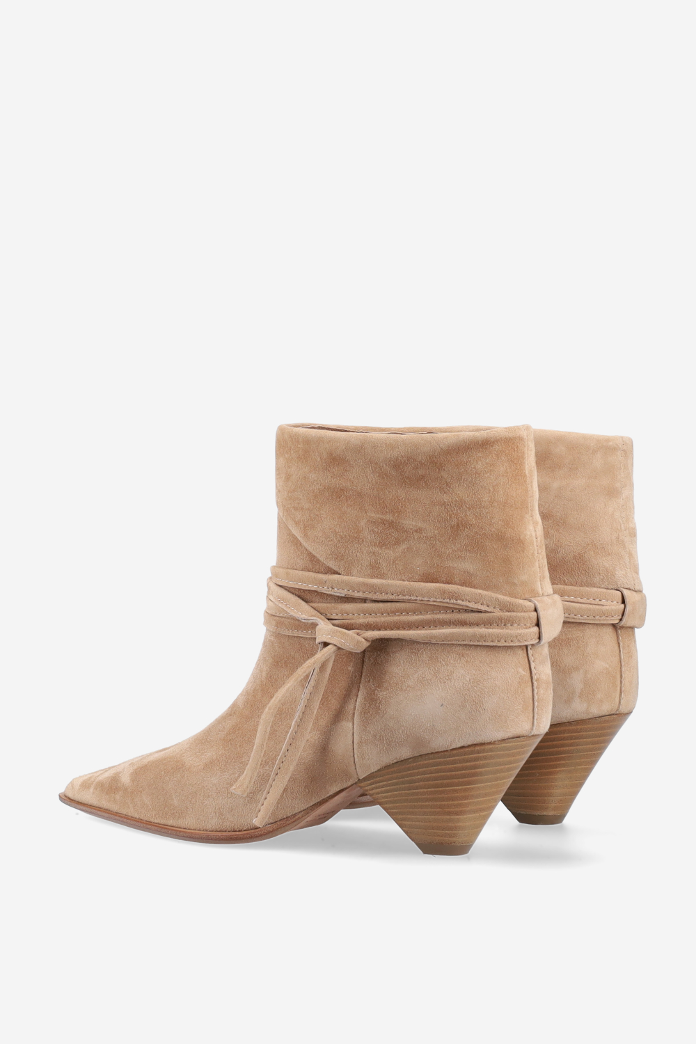 Fold-over suede ankle boots