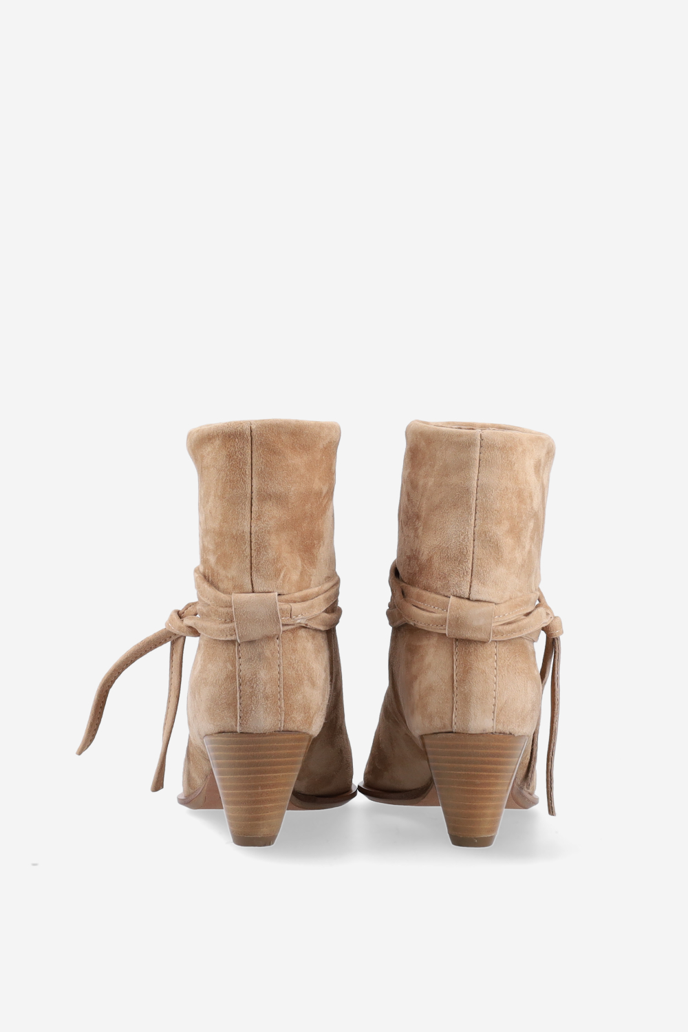 Fold-over suede ankle boots