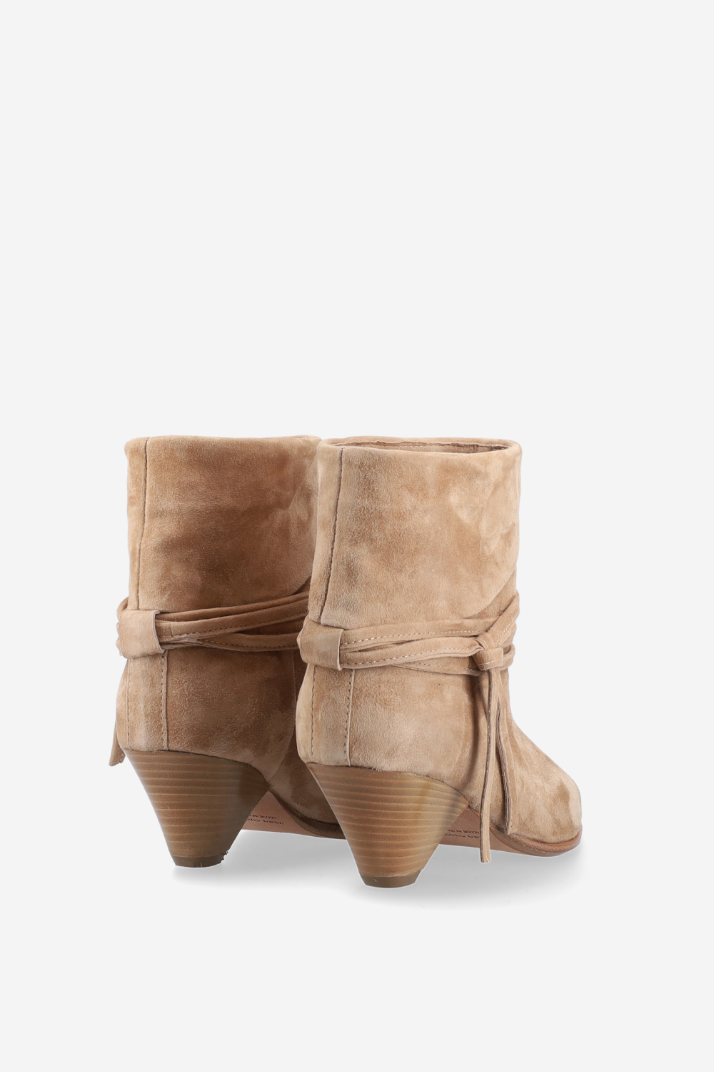 Fold-over suede ankle boots