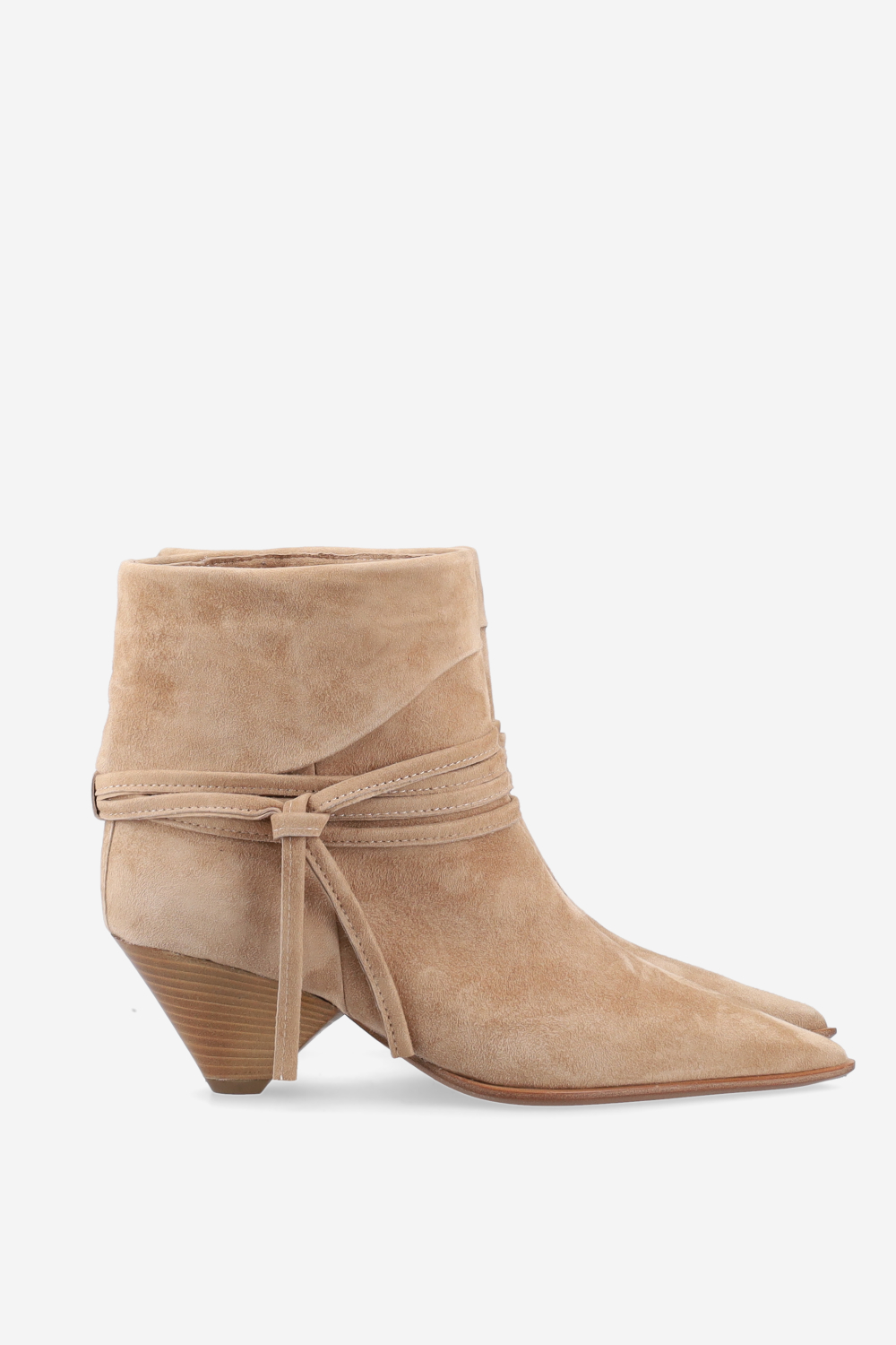 Fold-over suede ankle boots