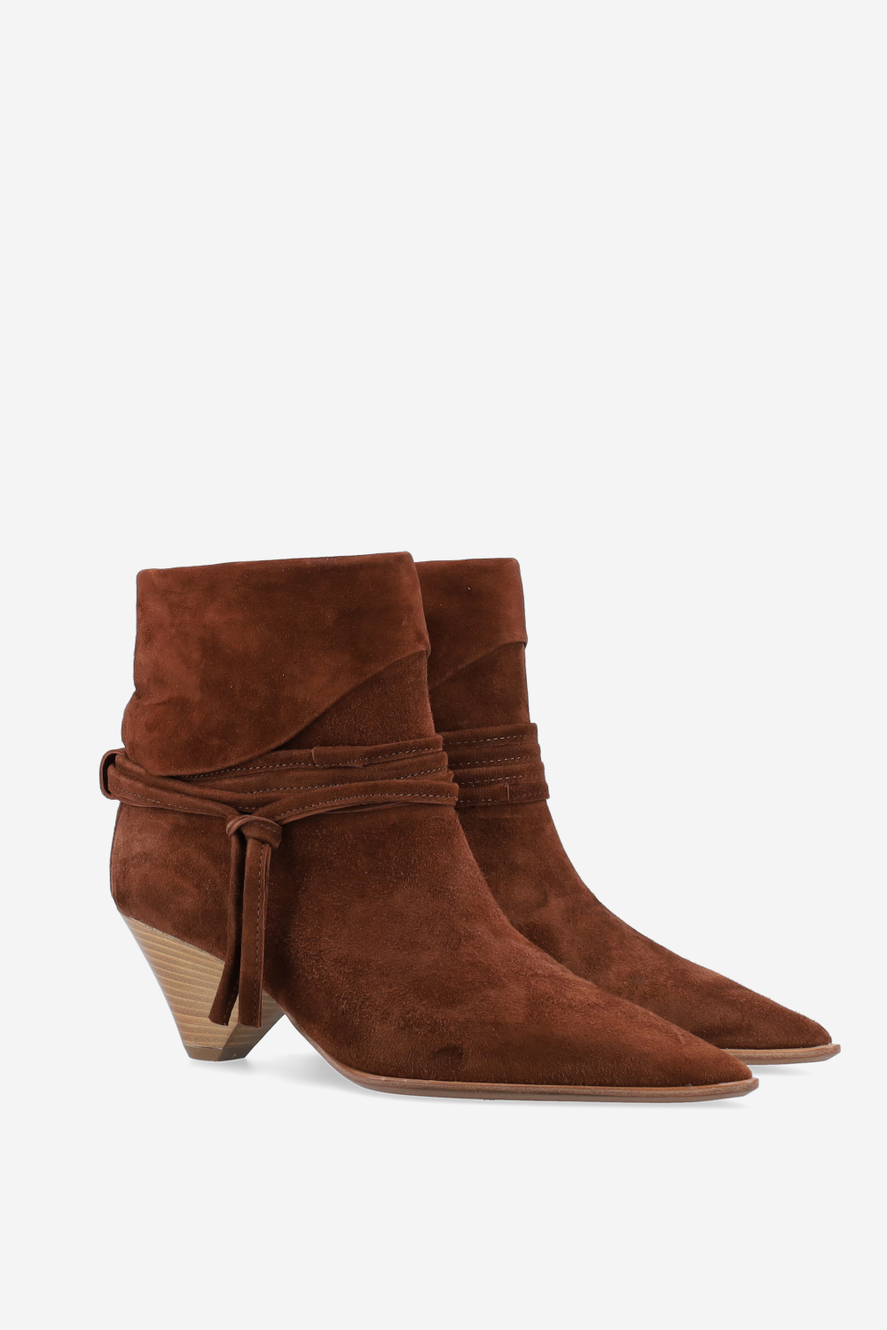 Fold-over suede ankle boots