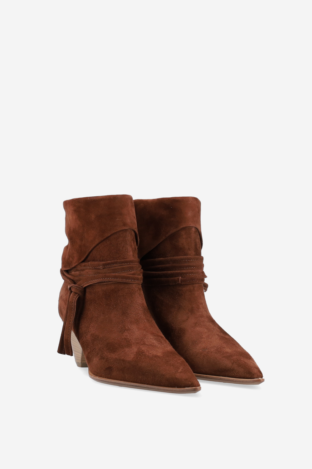 Fold-over suede ankle boots