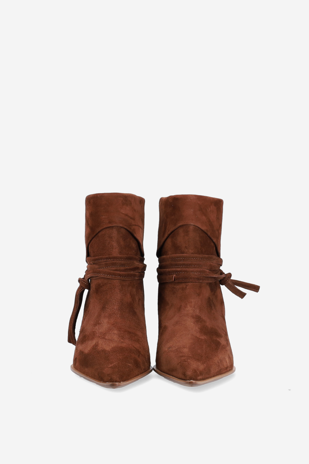Fold-over suede ankle boots