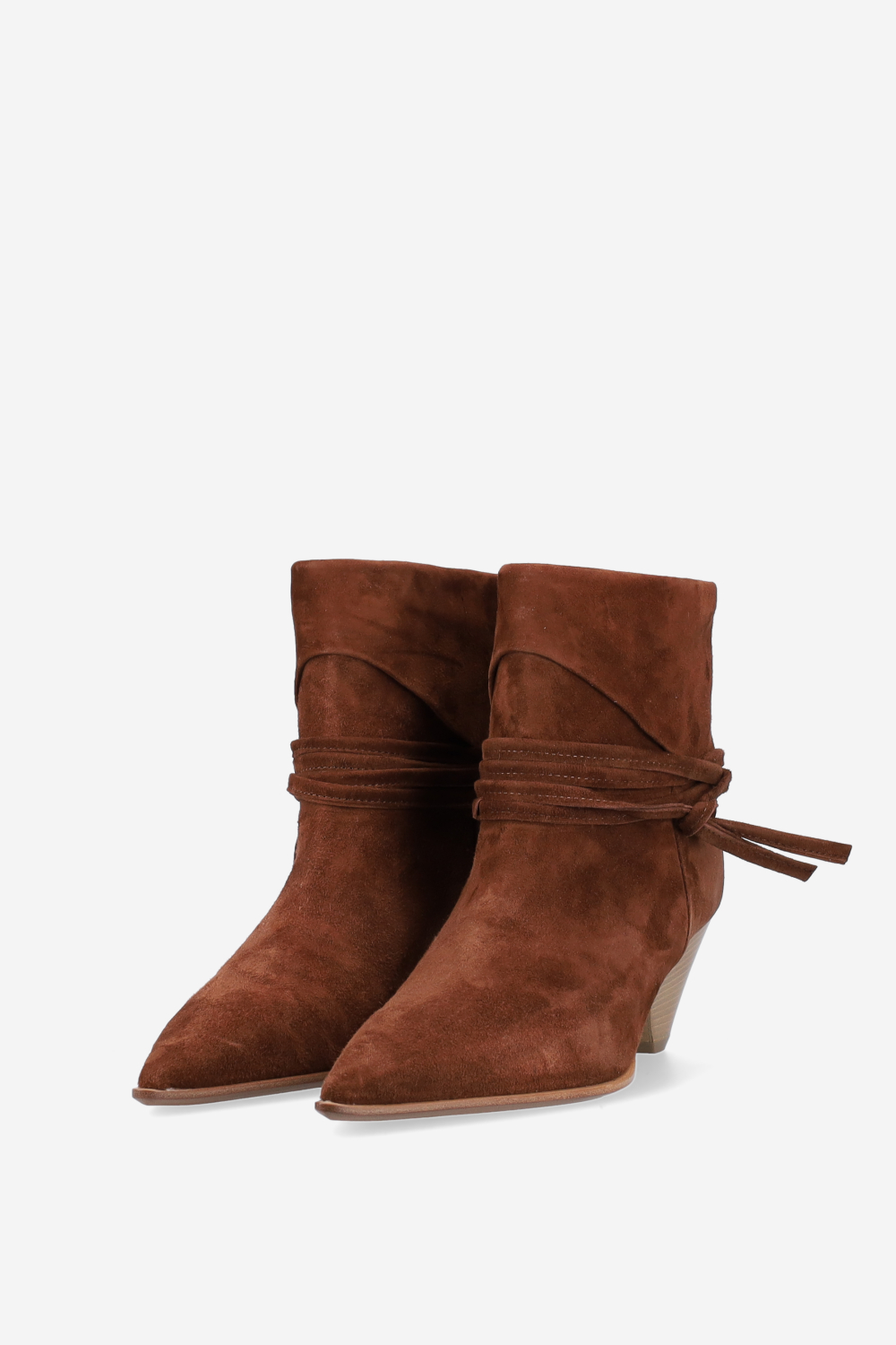 Fold-over suede ankle boots