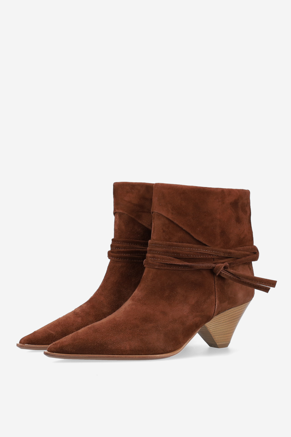Fold-over suede ankle boots