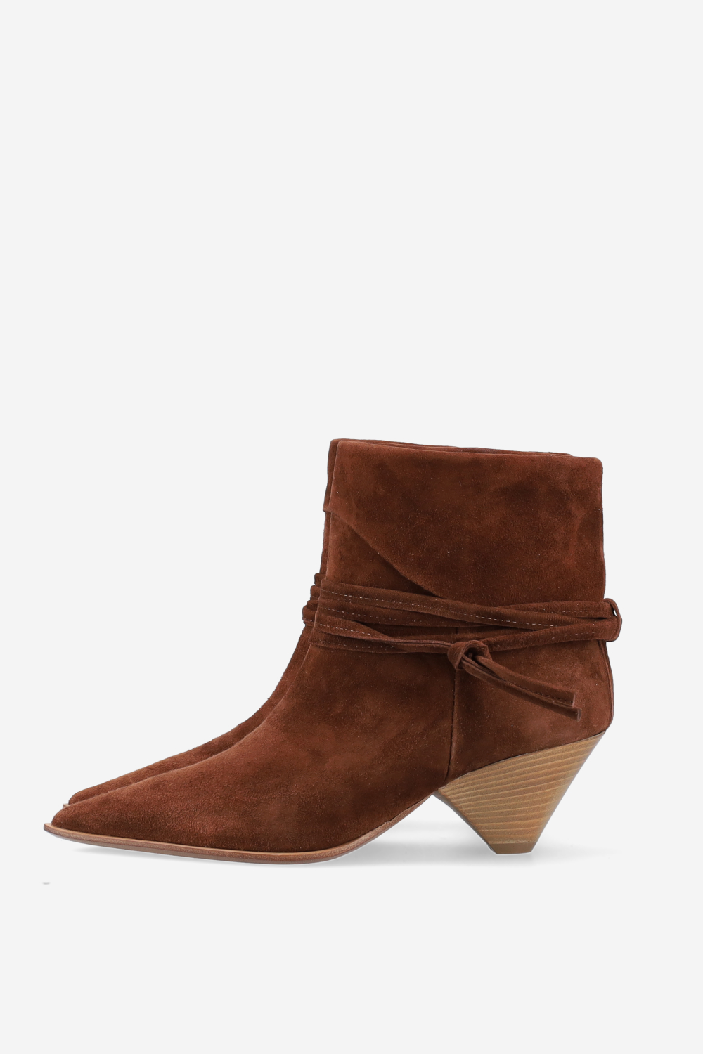 Fold-over suede ankle boots