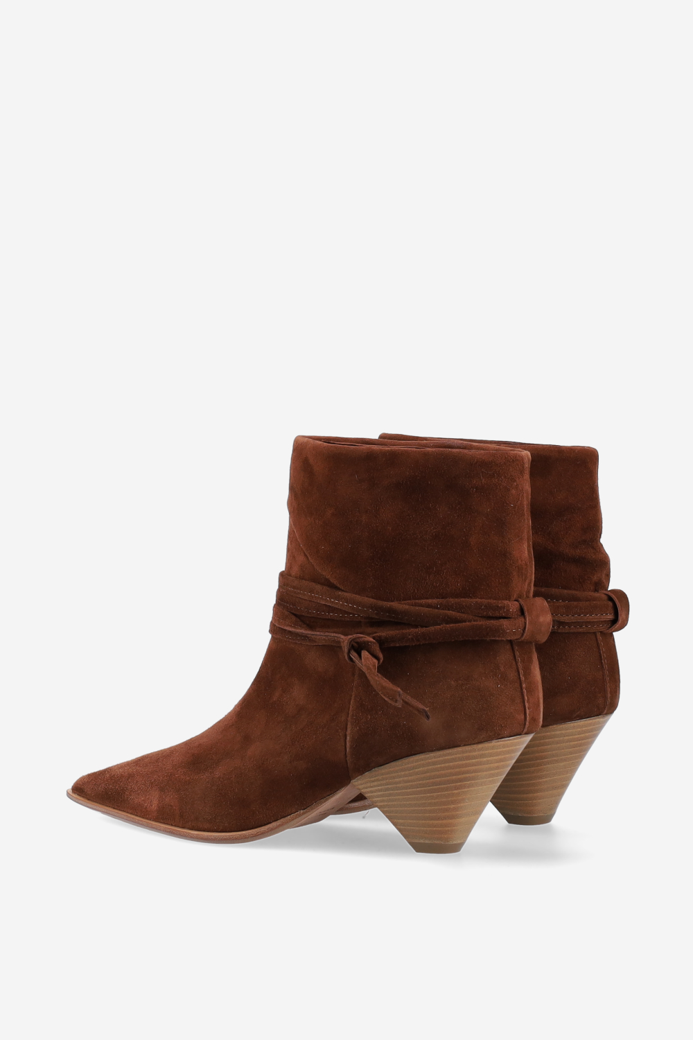 Fold-over suede ankle boots