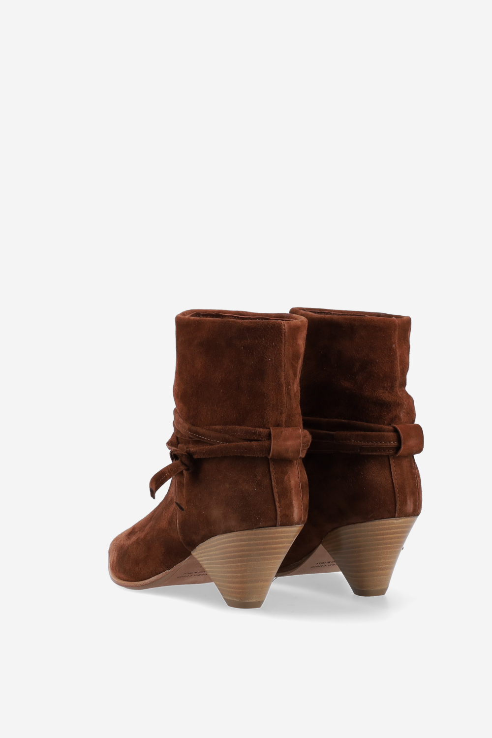 Fold-over suede ankle boots