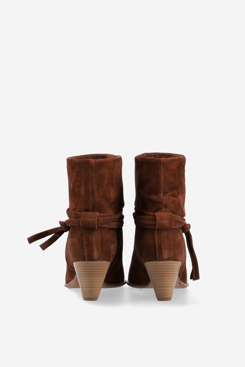 Fold-over suede ankle boots