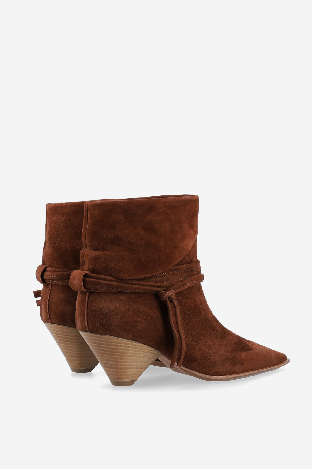 Fold-over suede ankle boots
