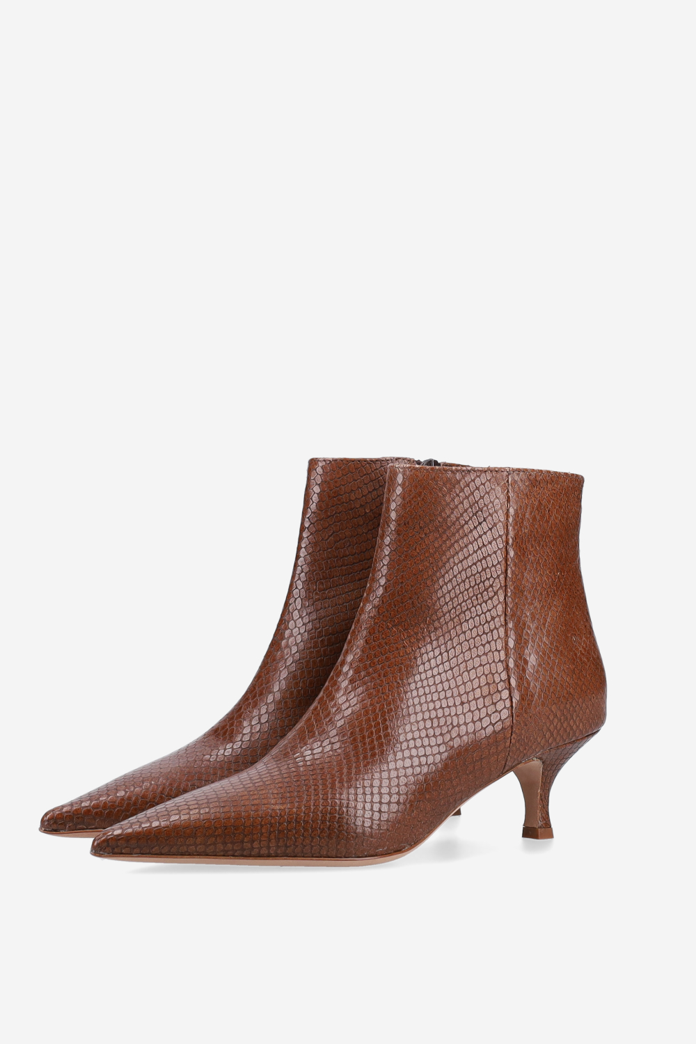 Pointed-toe leather ankle boots
