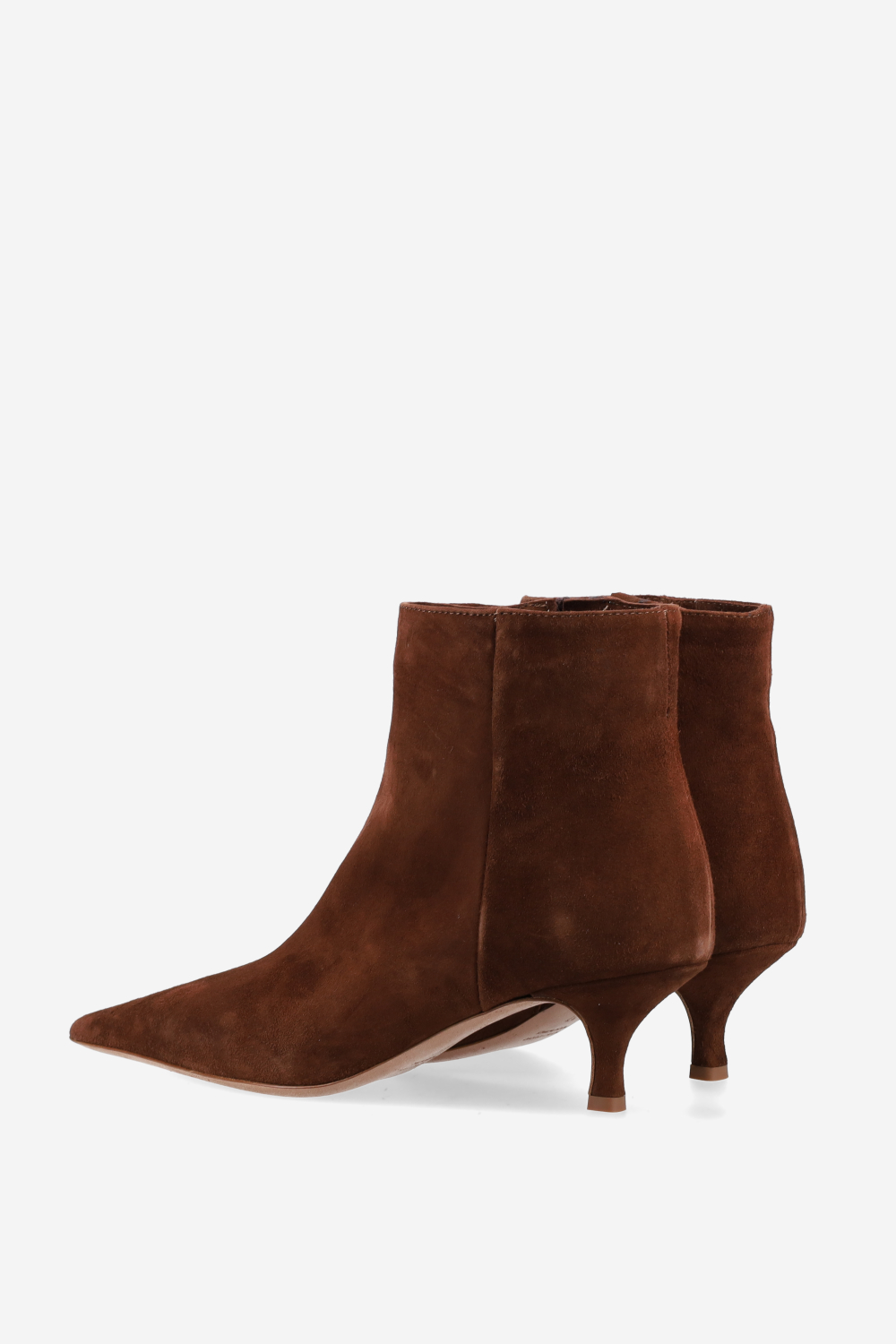 Pointed-toe suede ankle boots