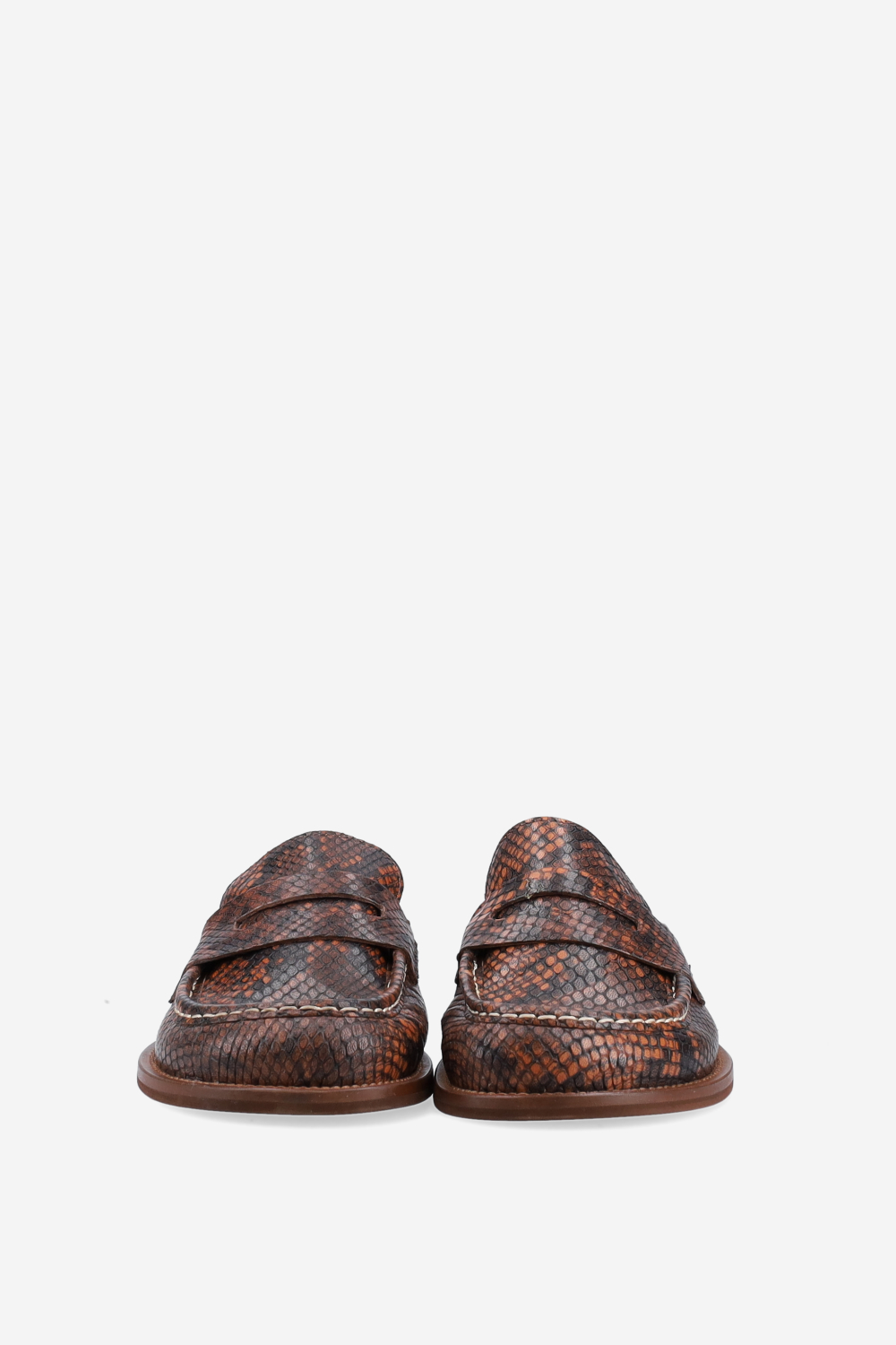 Pitone leather mules
