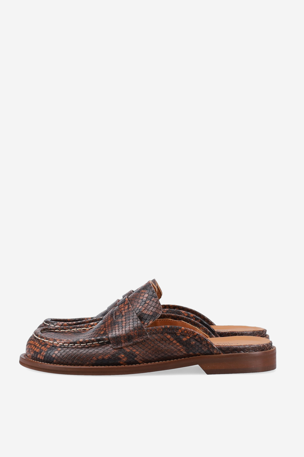 Pitone leather mules