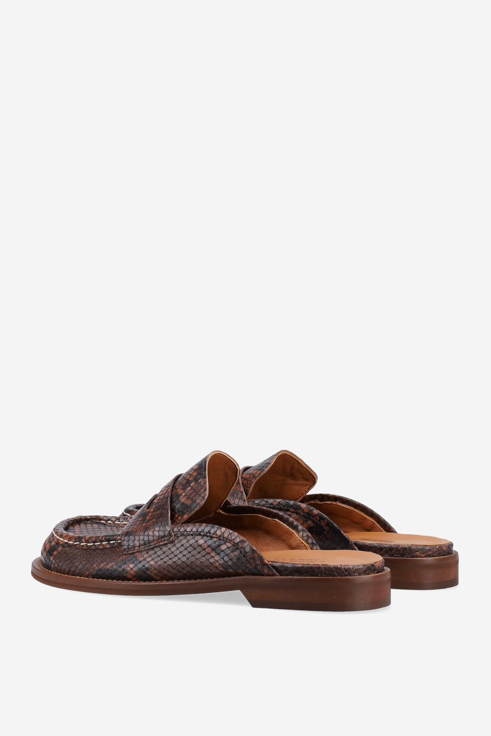 Pitone leather mules