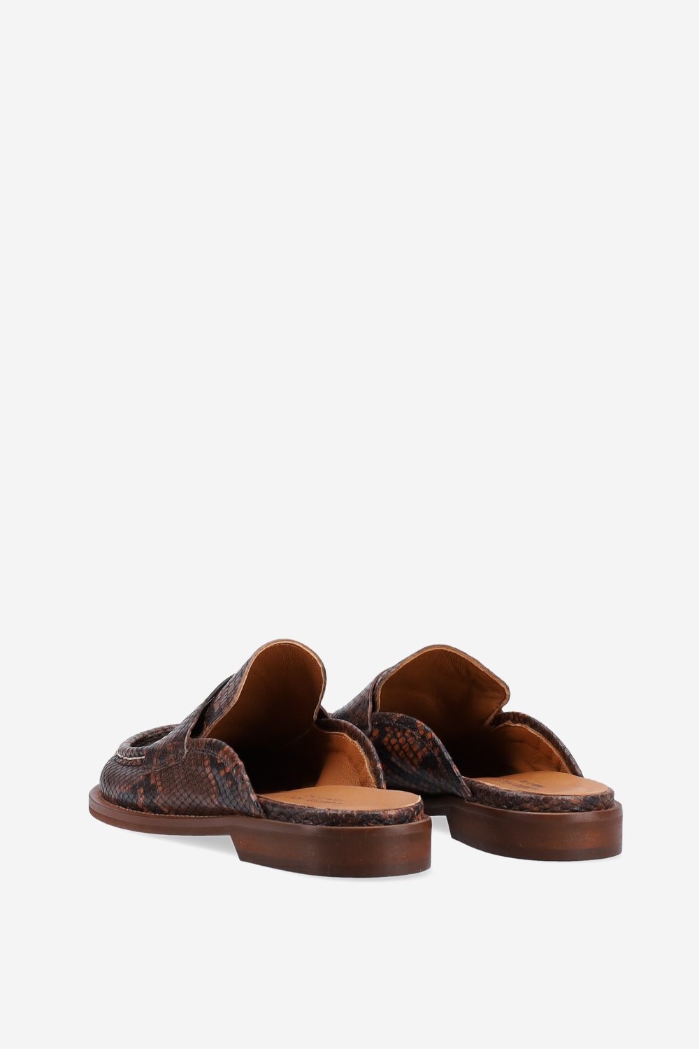 Pitone leather mules