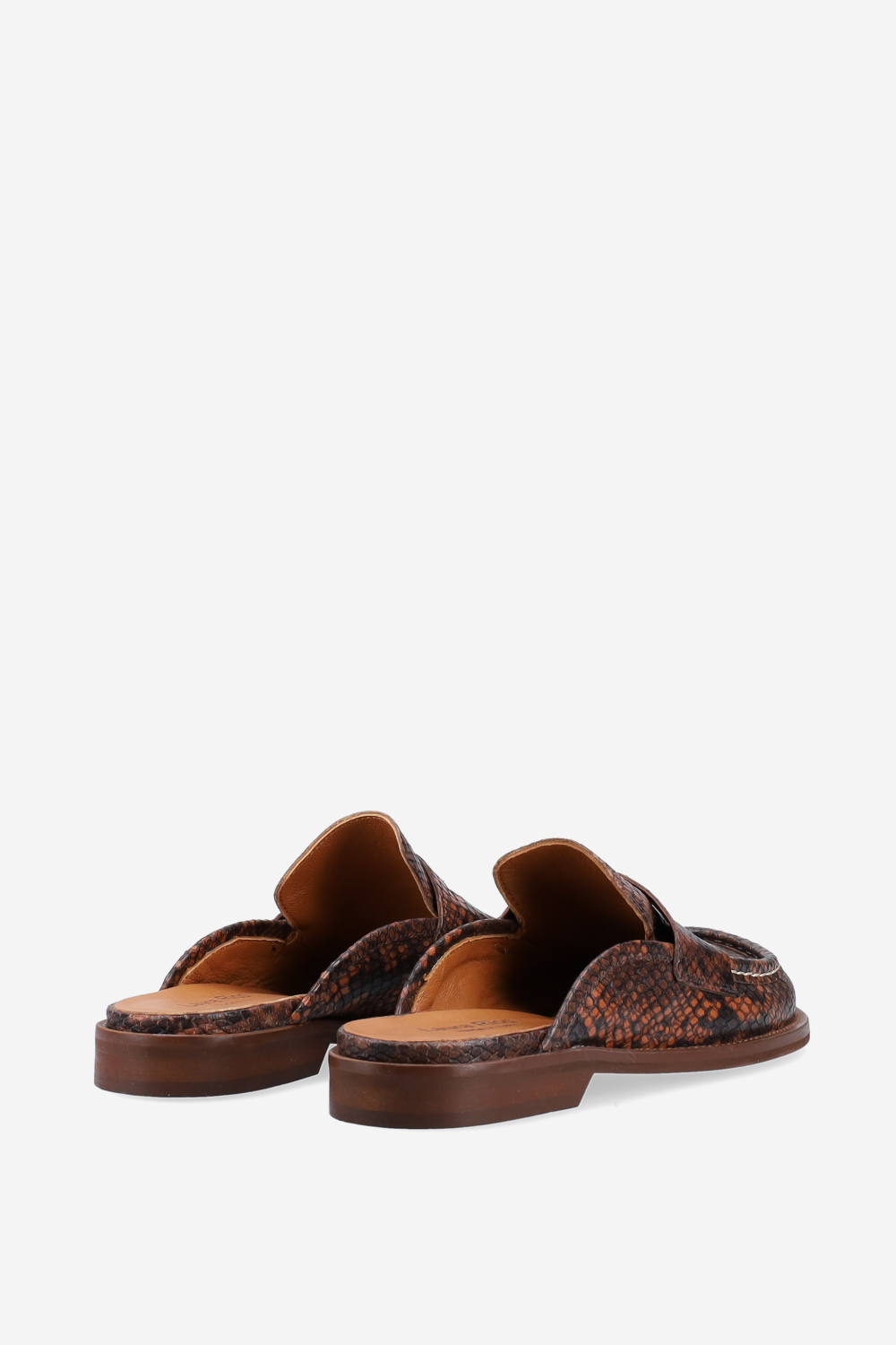 Pitone leather mules