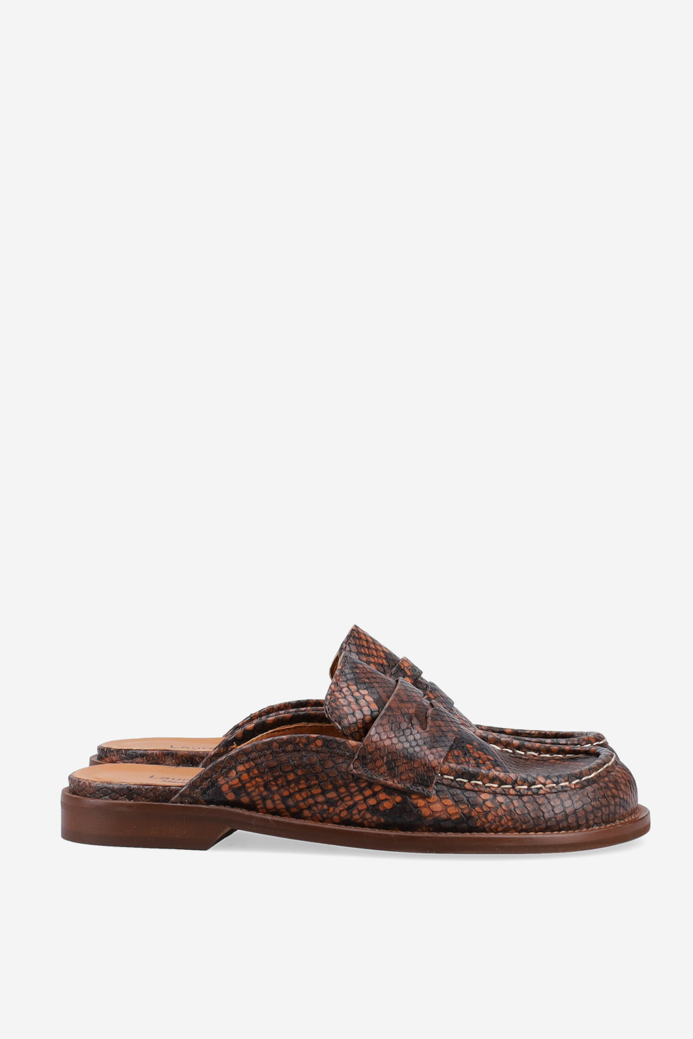 Pitone leather mules