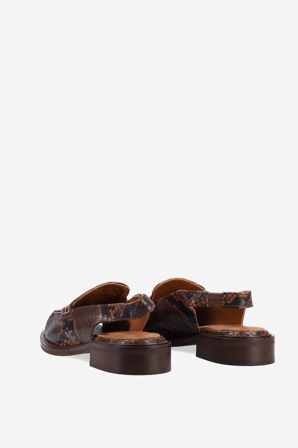 Pitone leather open-toe slingbacks