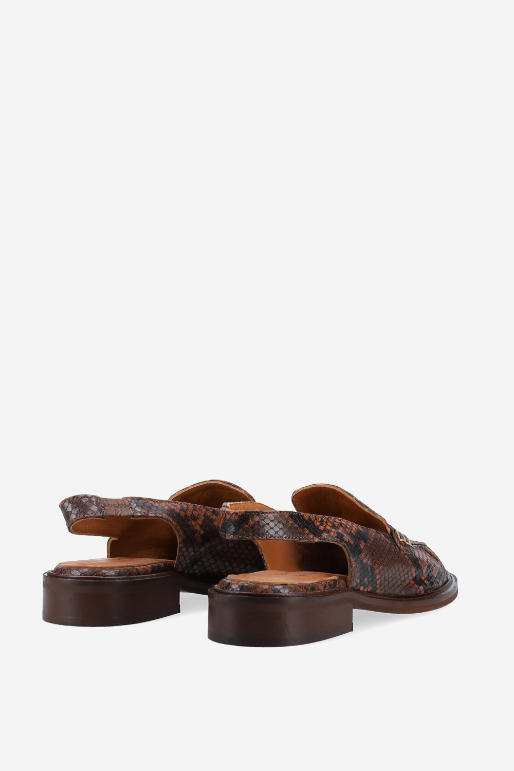 Pitone leather open-toe slingbacks