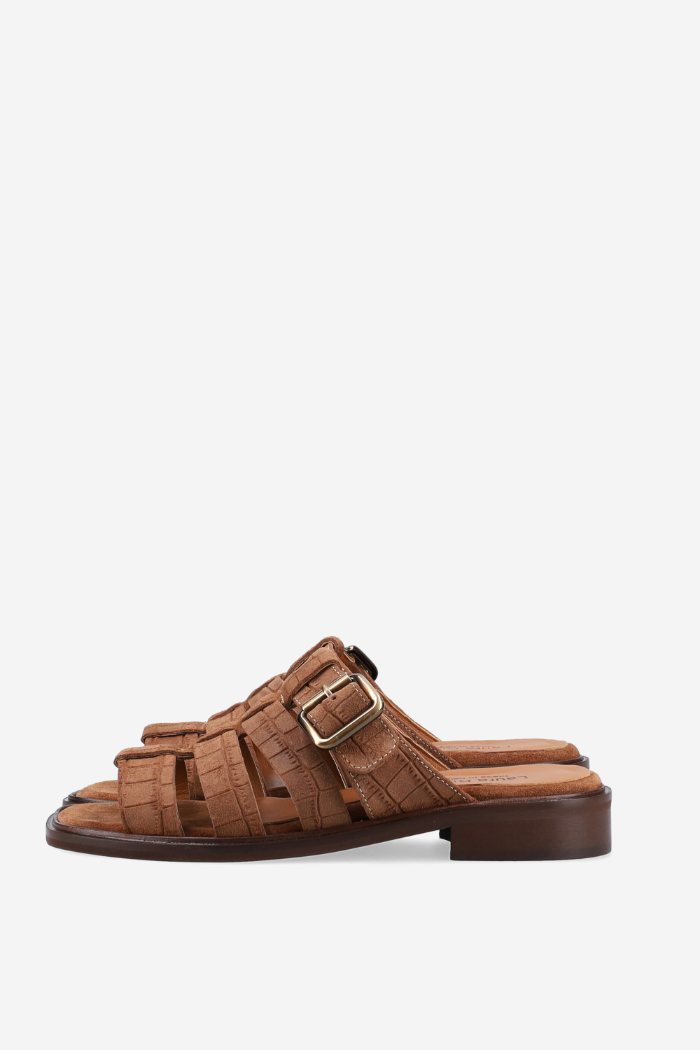 Croco suede sandals