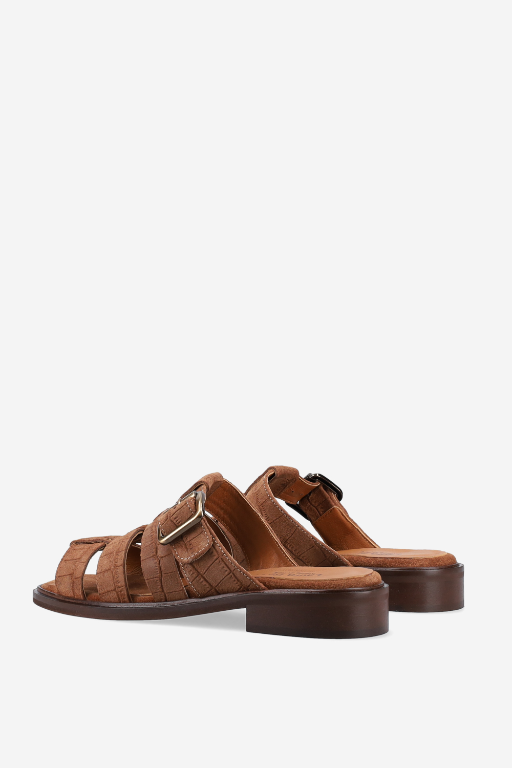 Croco suede sandals