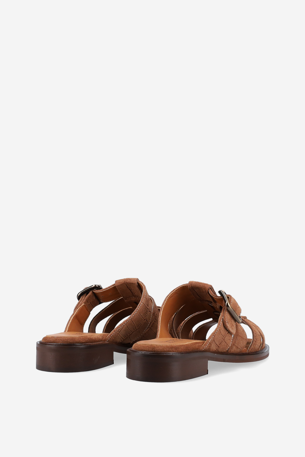 Croco suede sandals
