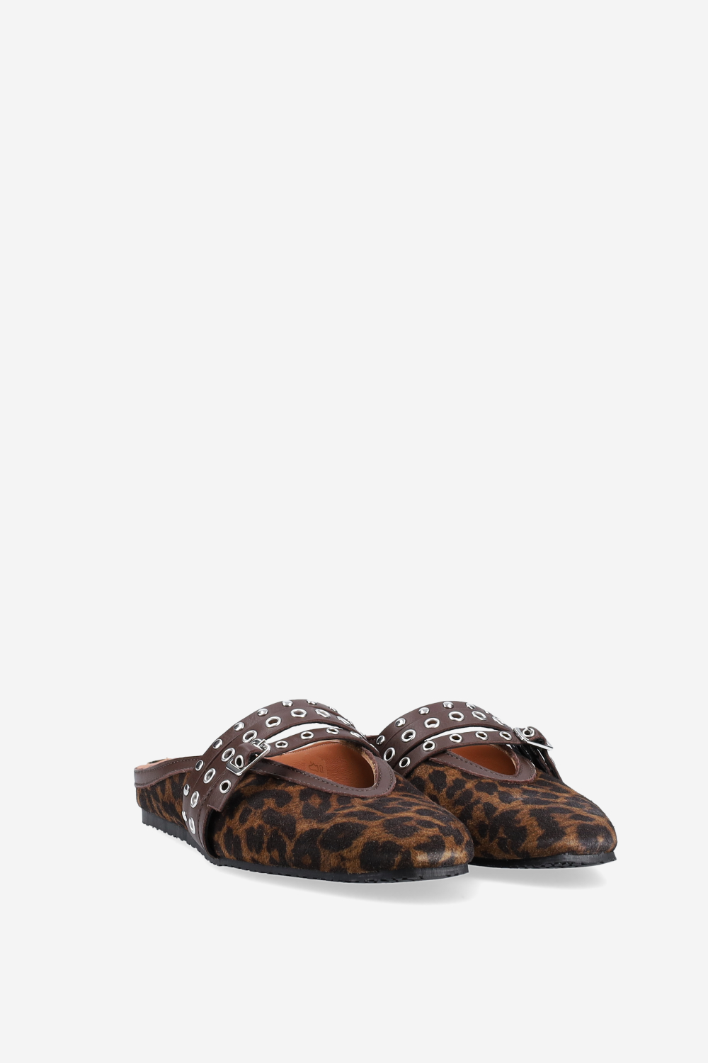 Cross-over suede mules