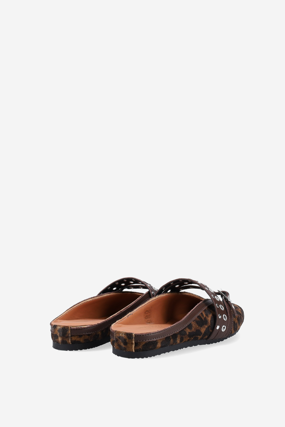Cross-over suede mules