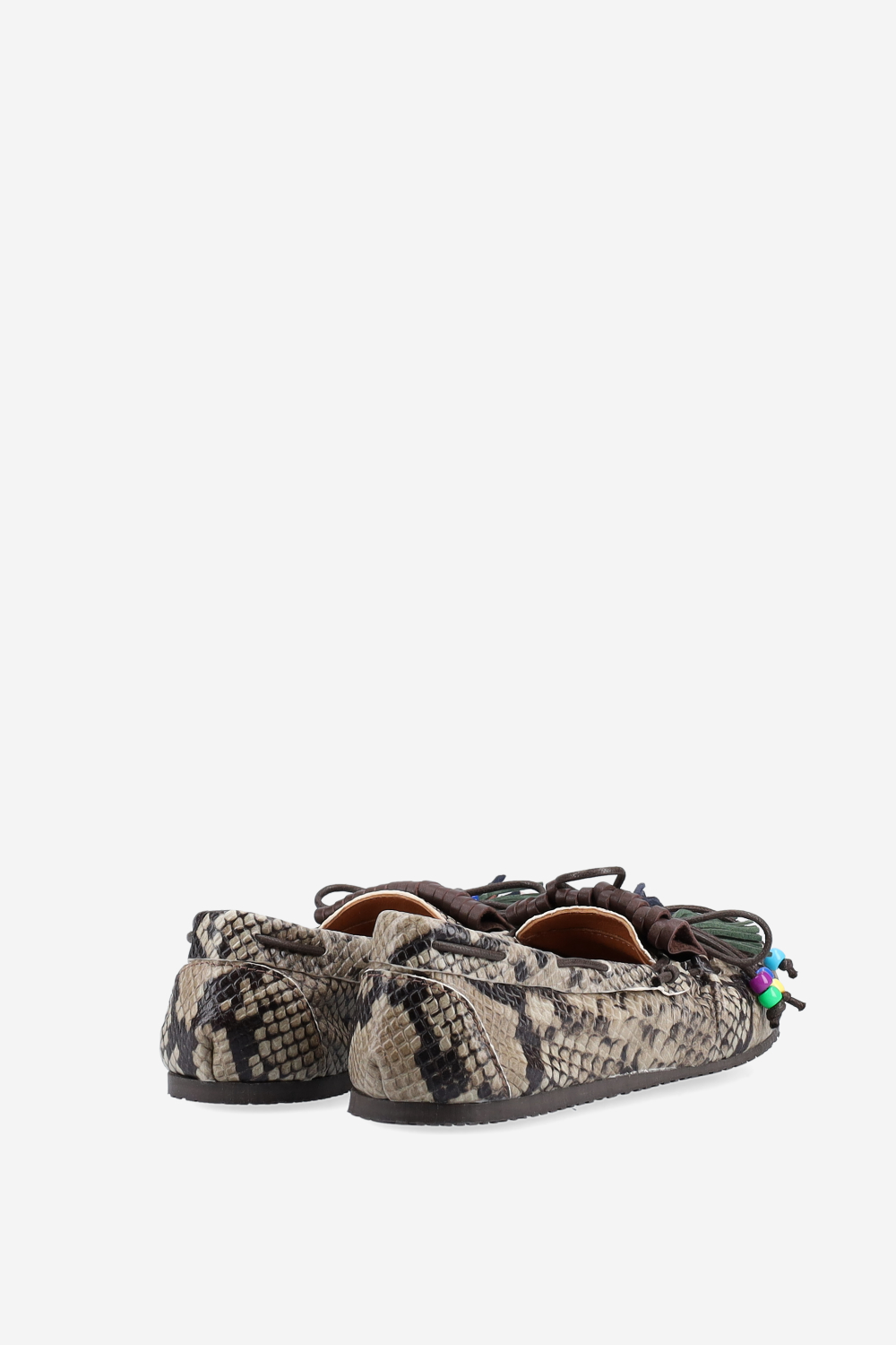 Fringes pitone leather ballerinas