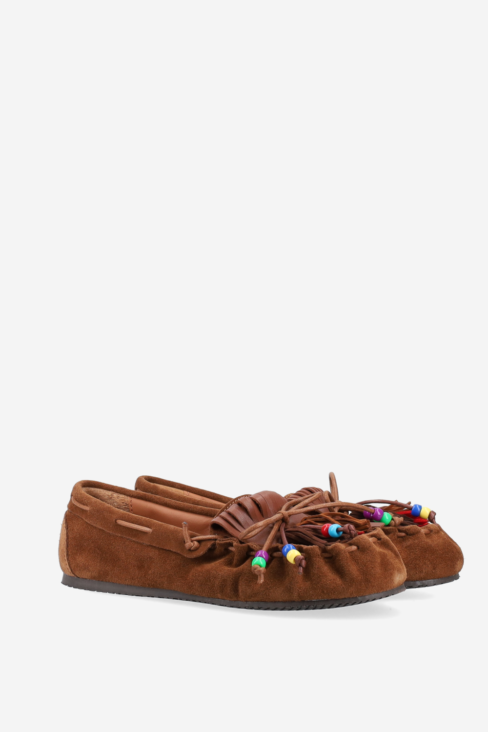 Fringes suede ballerinas