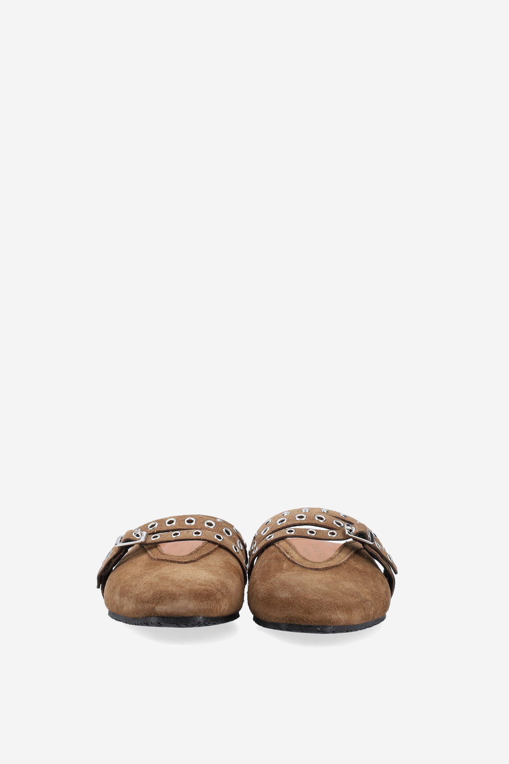 Cross-over suede mules