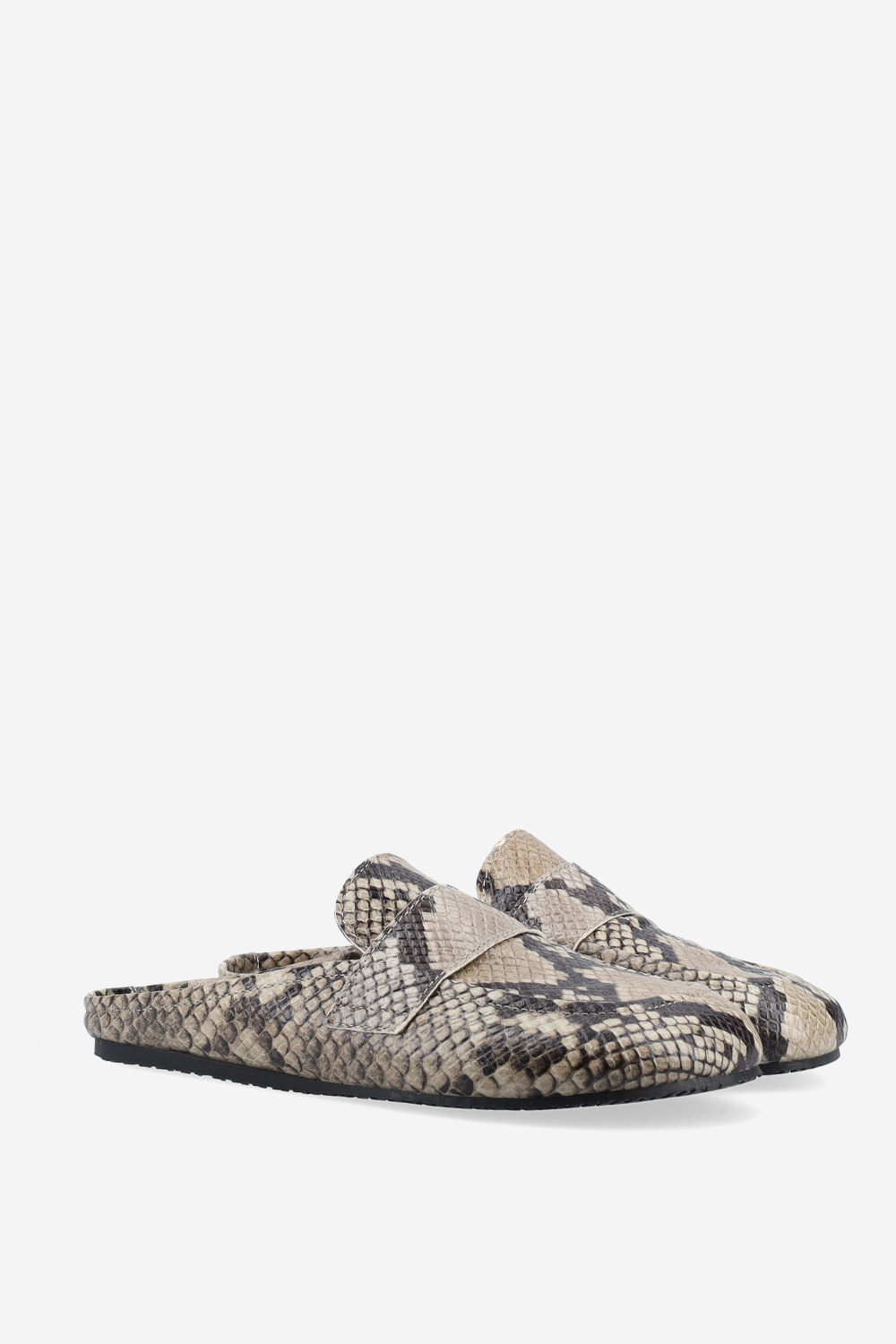 Pitone leather mules
