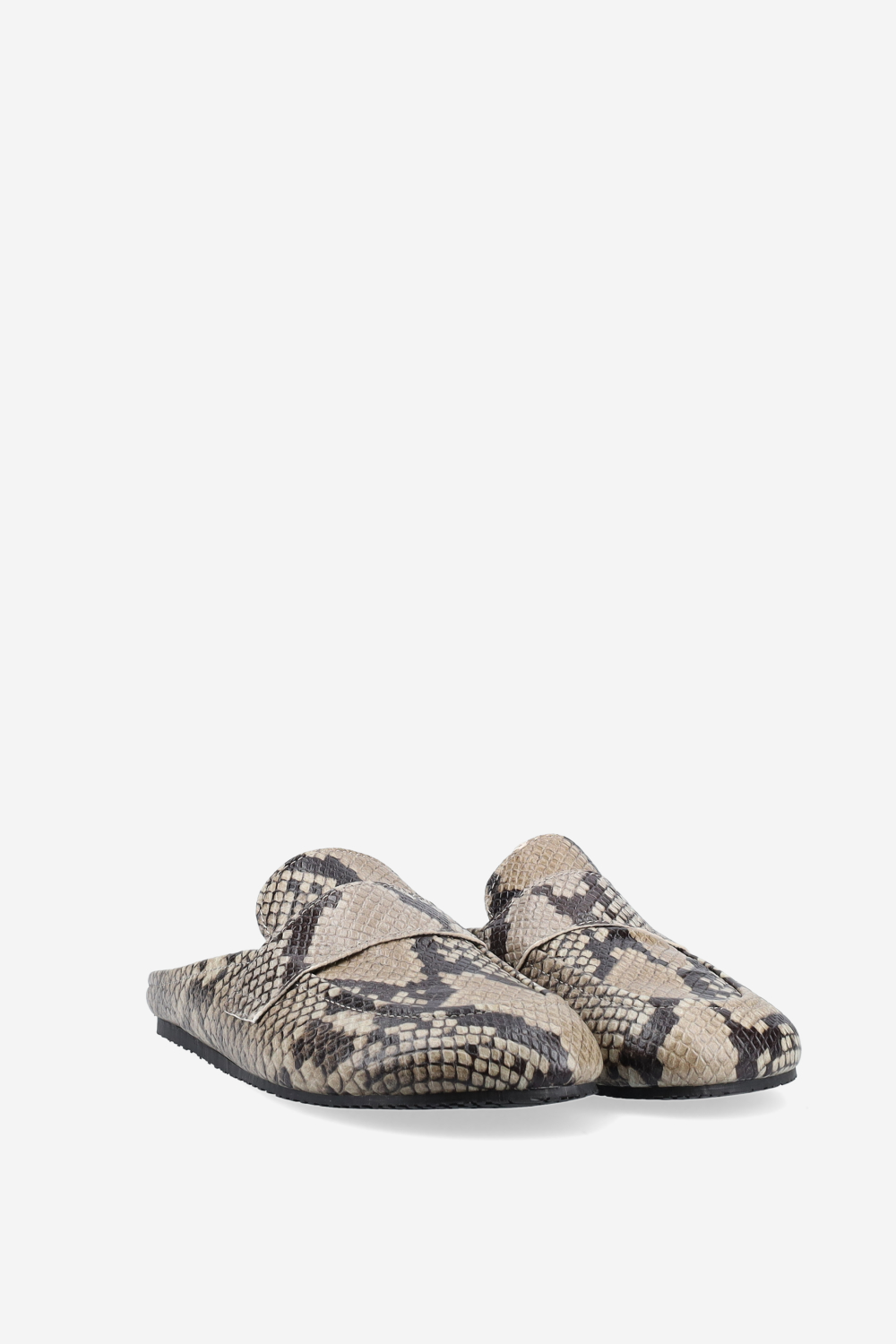 Pitone leather mules