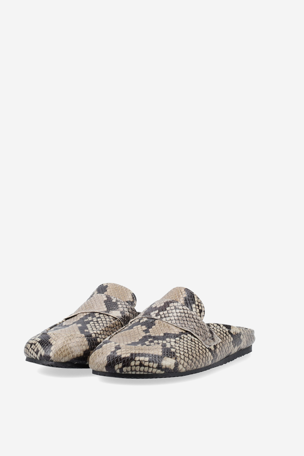 Pitone leather mules