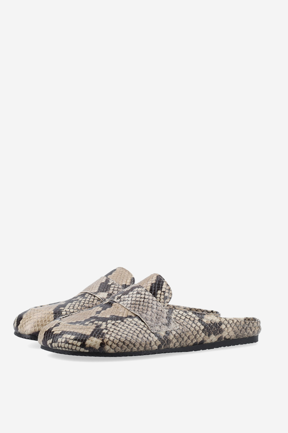 Pitone leather mules